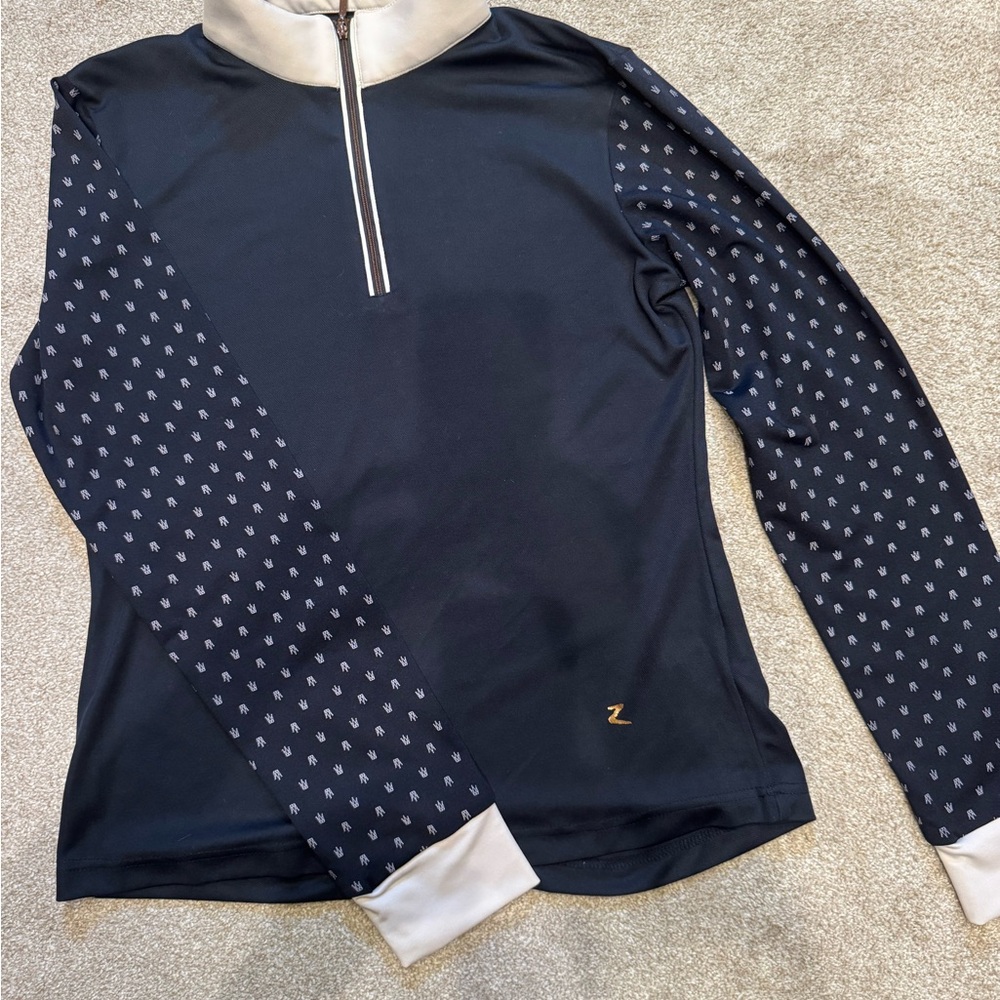 Navy Long Sleeve Quarter-Zip Top